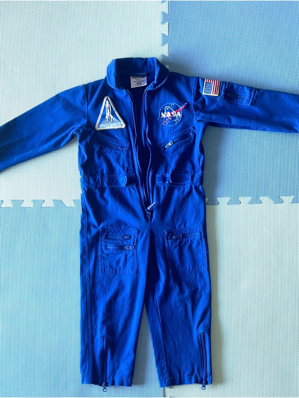 NASA Blue Kids Flight Jumpsuit with Patches